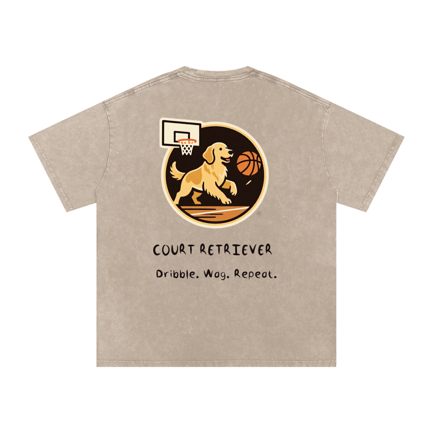 Court Retriever Golden Retriever Oversized Cotton T-Shirt