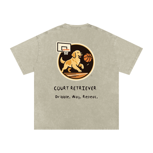 Court Retriever Golden Retriever Oversized Cotton T-Shirt