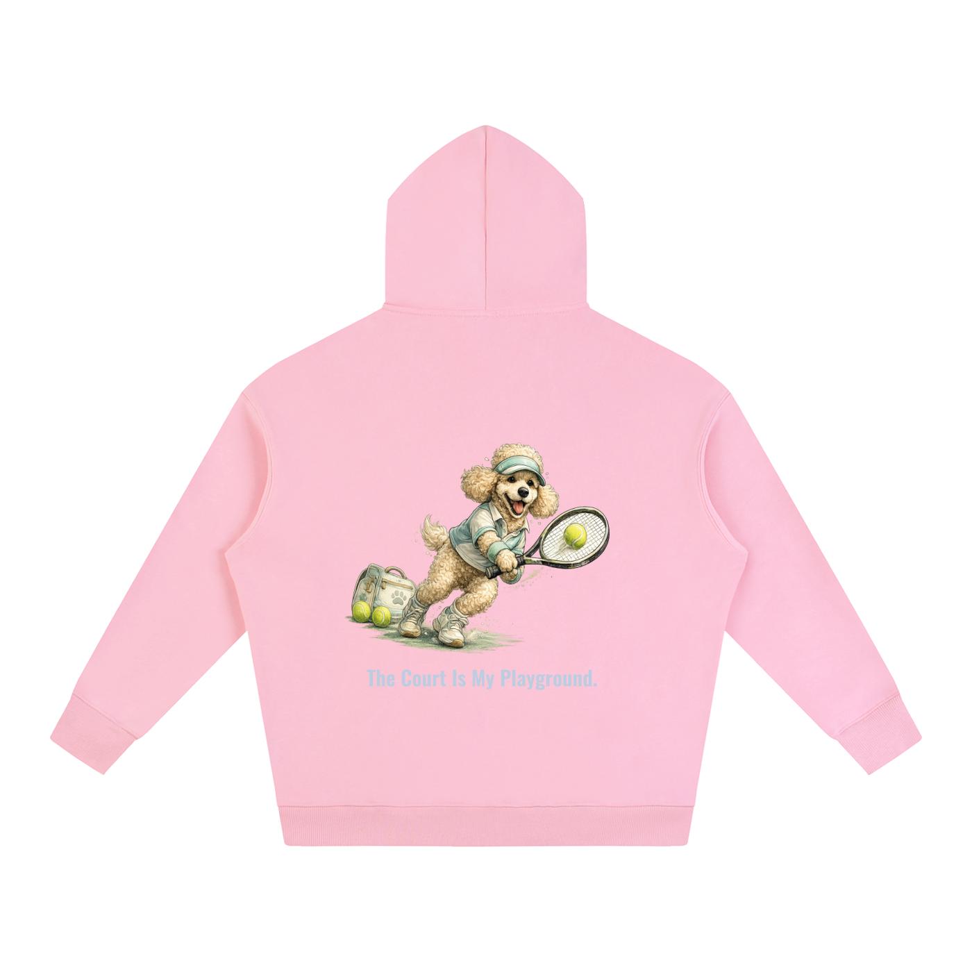 poodle,tennis,dog,relaxed,hoodie
