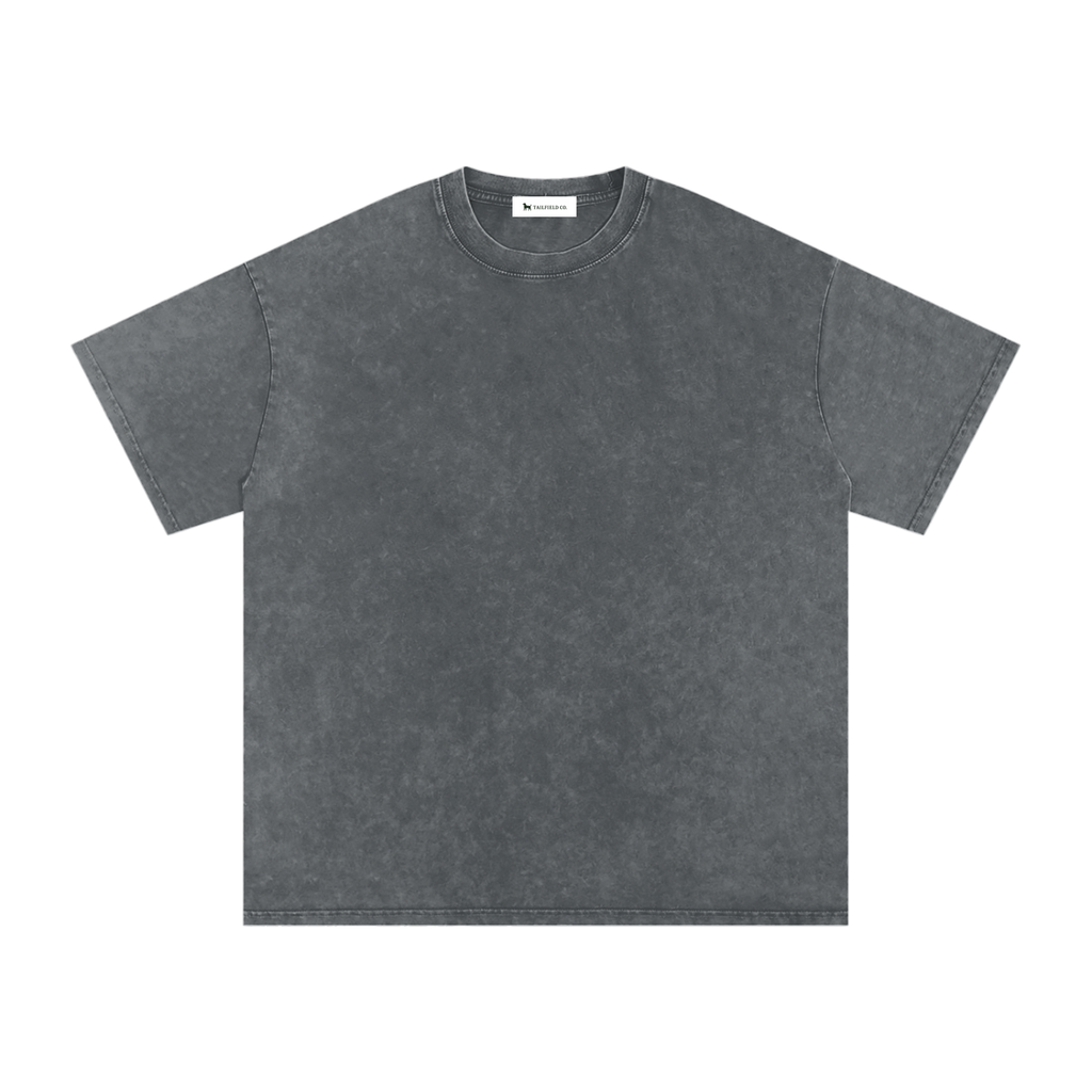 Poodle Pickleball Snow Washed Oversized Cotton T-Shirt